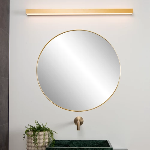 Lucide ALEXA - Wandlamp Badkamer - LED - 1x13W 3000K - IP44 - Mat Goud / Messing - sfeer 1